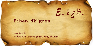 Eiben Ágnes névjegykártya